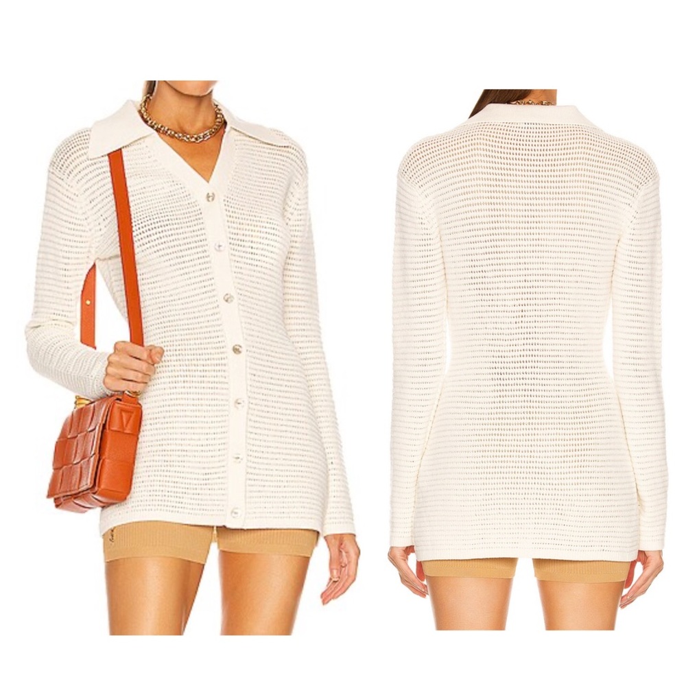 Nanushka Evelyn Knit Collared Cardigan, S